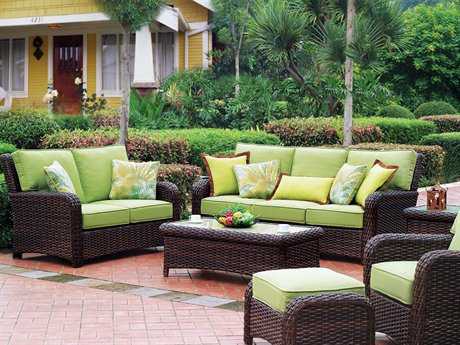 South Sea Rattan Saint Tropez Wicker Patio Lounge Set