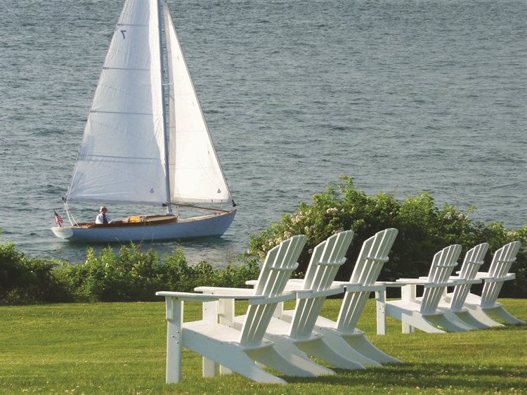 Seaside Casual Shellback Adirondack Recycled Plastic Patio Lounge Set
