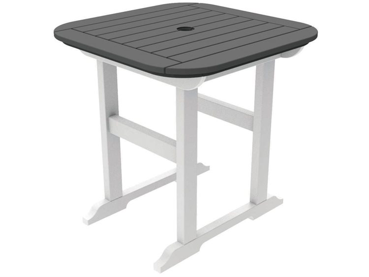 Seaside Casual Portsmouth Recycled Plastic 30'' Square Dining Table with Umbrella Hole