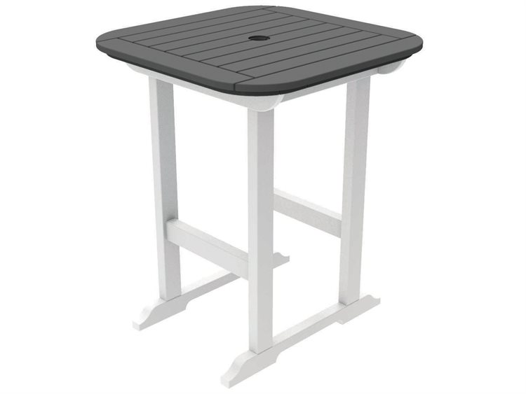 Seaside Casual Portsmouth Recycled Plastic 30'' Square Counter Table with Umbrella Hole