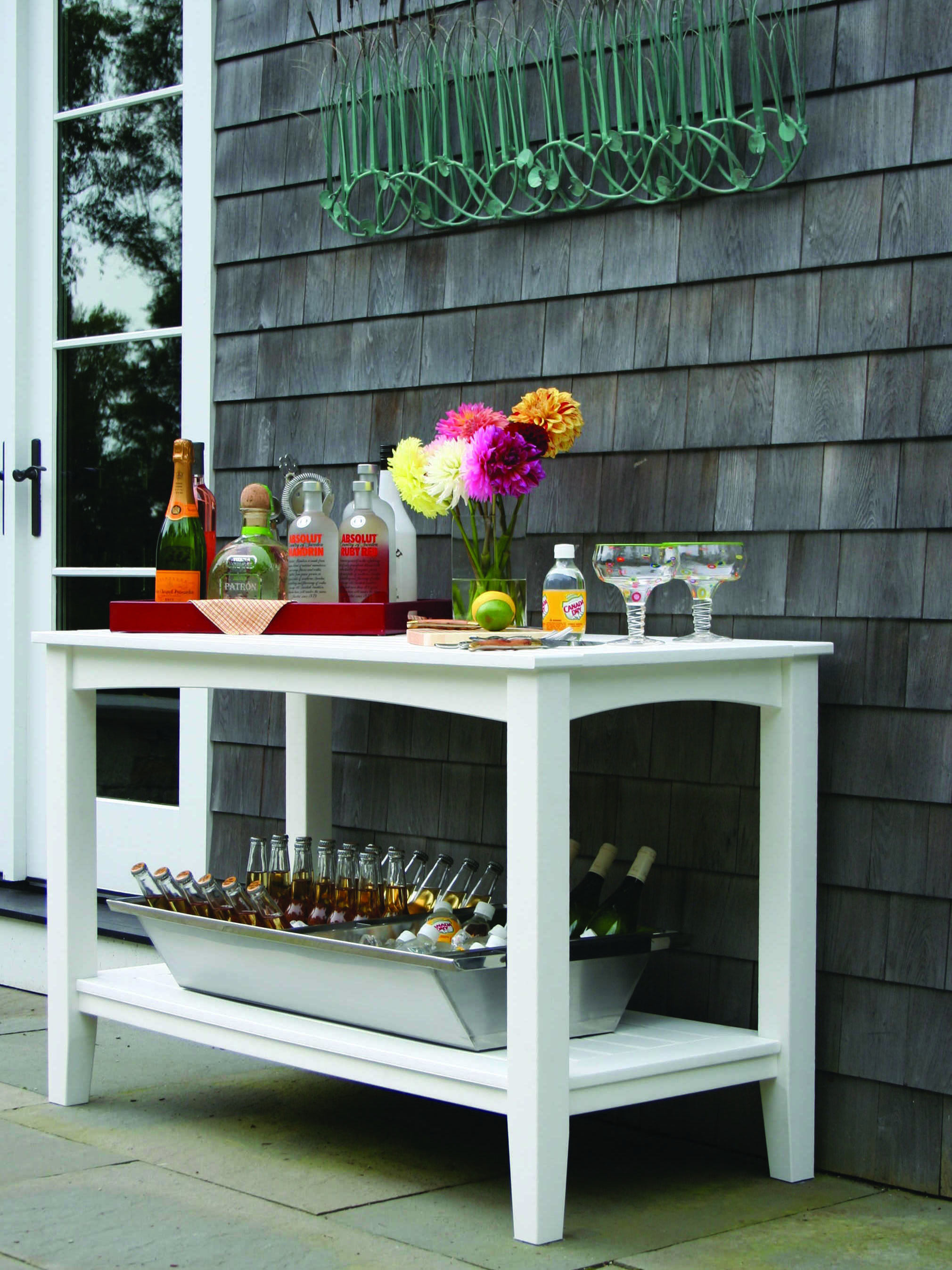 Seaside Casual Complementary Pieces Recycled Plastic Windsor Small 36''W x  19''D Rectangular Buffet Table