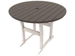 Seaside Casual Coastline Recycled Plastic Cafe Fusion 40'' Round Dining Table with Umbrella Hole