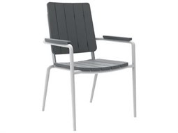 Seaside Casual Hip Aluminum Stackable Dining Arm Chair
