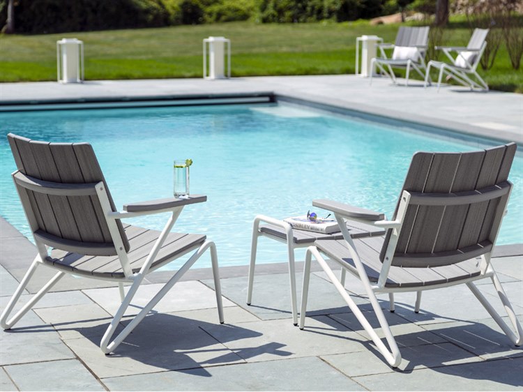 Seaside Casual Hip Aluminum Recycled Plastic Outdoor Lounge Set