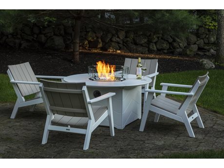 Seaside Casual Mad Recycled Plastic Fire Pit Lounge Set