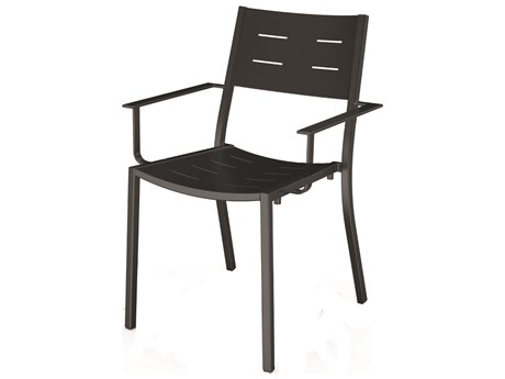 Seaside Casual Via Aluminum Impression Stackable Dining Arm Chair