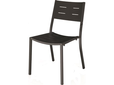 Seaside Casual Via Full Aluminum Impression Stackable Dining Side Chair