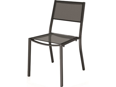 Seaside Casual Via Aluminum Sling Impression Stackable Dining Side Chair