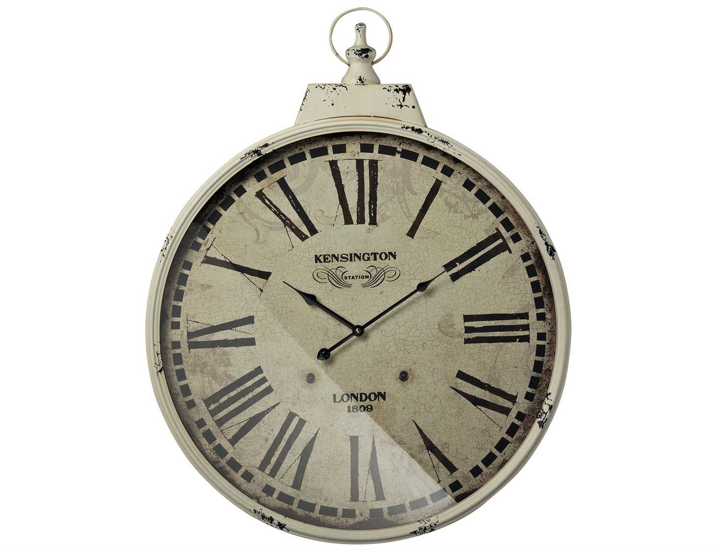 Sterling Kensington Station with Antique Cream Metal Frame Wall Clock