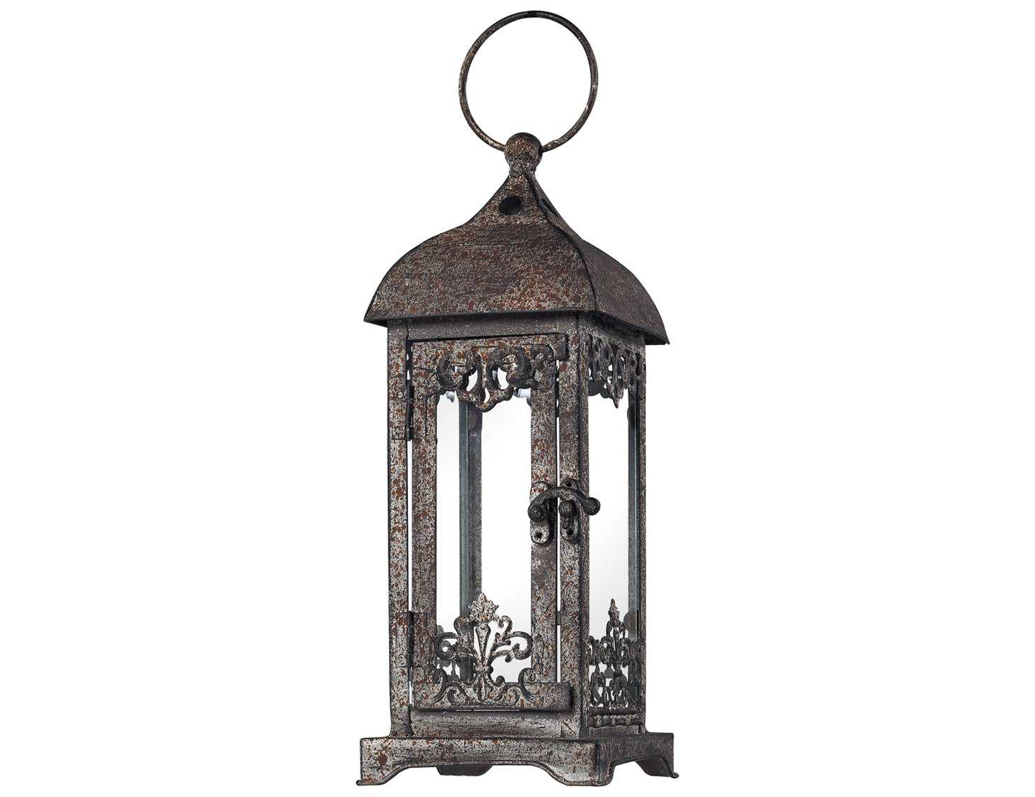 Sterling Distressed Finish Hurricane Lantern Candle Holder ST1281012