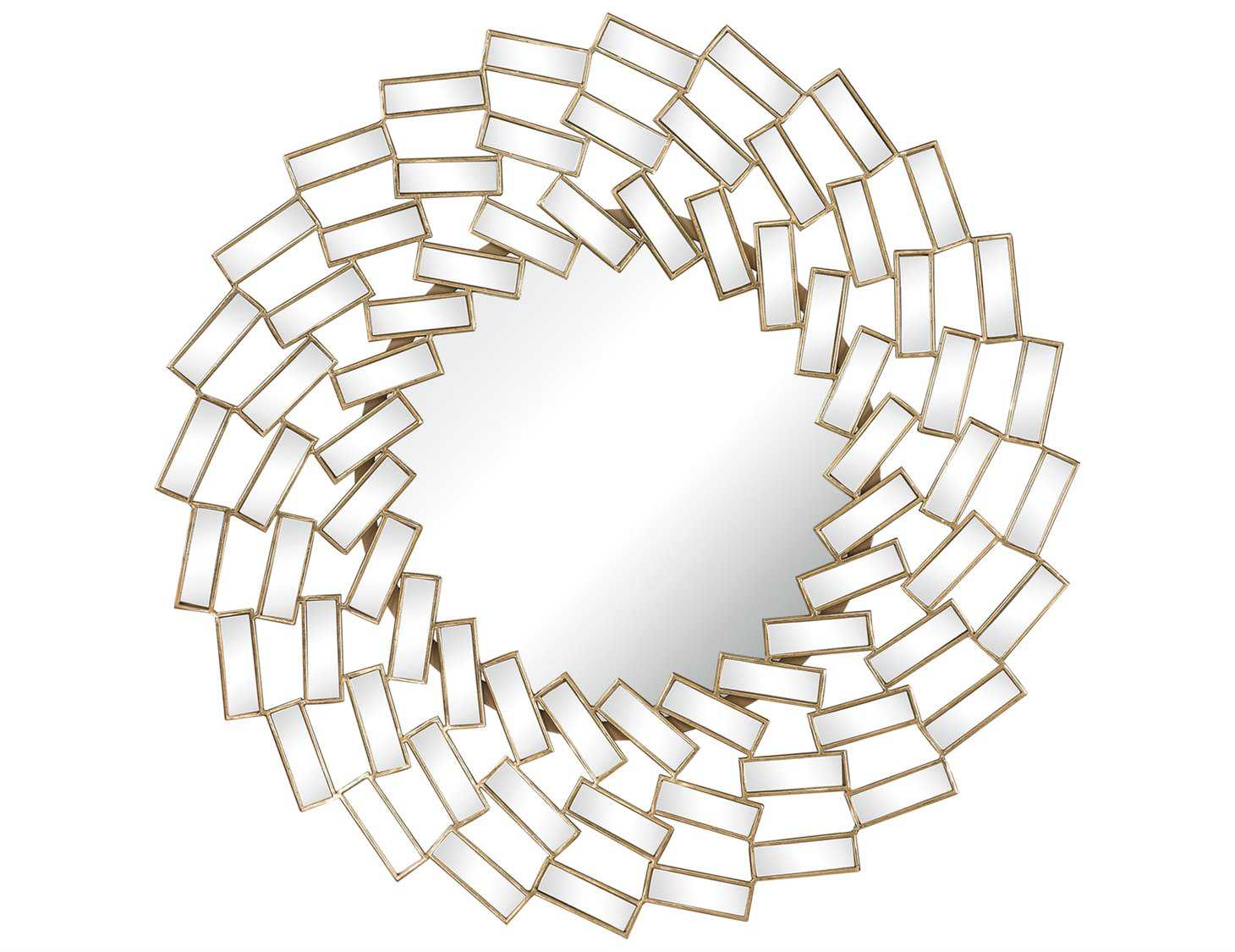 Sterling 39 Round Hand Cut Glass Frame Wall Mirror ST132001