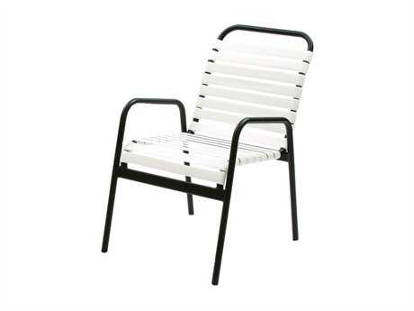 Suncoast Sanibel Strap Aluminum Arm Stackable Dining Chair