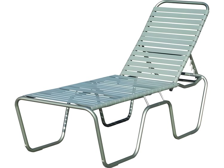 Suncoast Sanibel Strap Aluminum Side Adjustable Stackable Patio Chaise Lounge