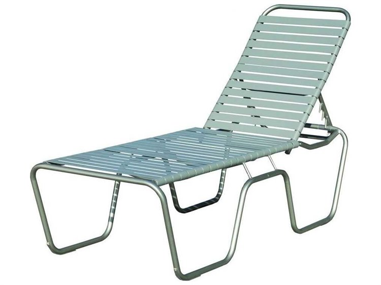 Suncoast Sanibel Strap Aluminum Side Adjustable Stackable Chaise Lounge