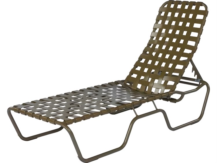 Suncoast Sanibel Cross Strap Cast Aluminum Stackable Outdoor Chaise Lounge