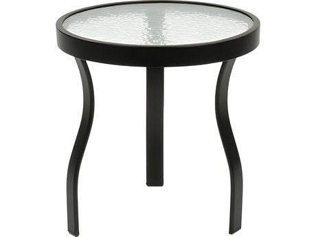 Suncoast Cast Aluminum Round Acrylic Top Curved Leg Patio End Table