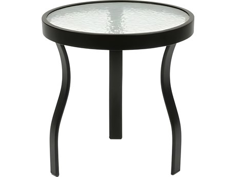 Suncoast Cast Aluminum Round Glass Top Outdoor End Table