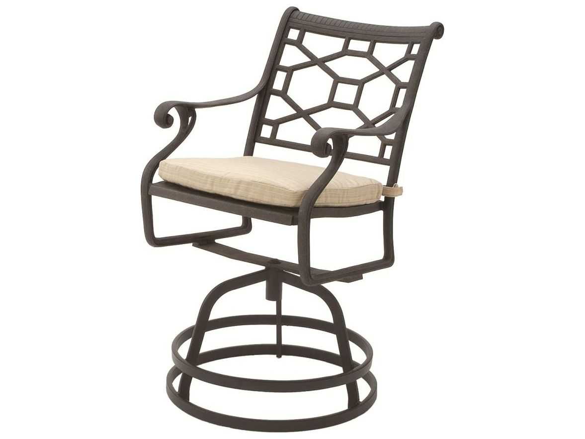 Suncoast Presidio Cast Aluminum Cushion Arm Swivel Counter Stool 20325