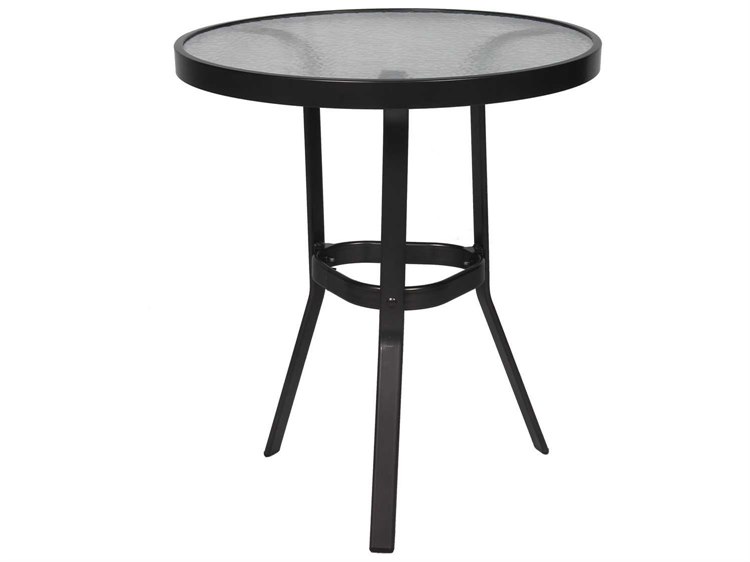 Suncoast Cast Aluminum 30'' Round Glass Top Gathering Height Table