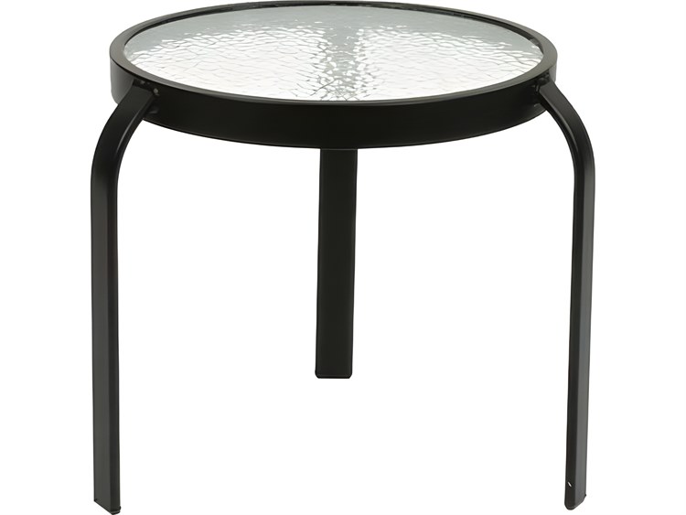 Suncoast Cast Aluminum Round Acrylic Top Outdoor End Table