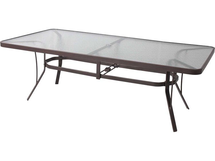 Suncoast Cast Aluminum 54'' x 36'' Oval Glass Top Dining Table
