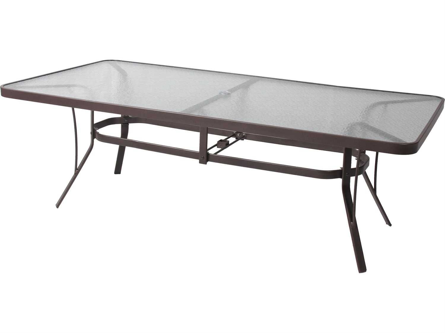 rectangular glass top garden table