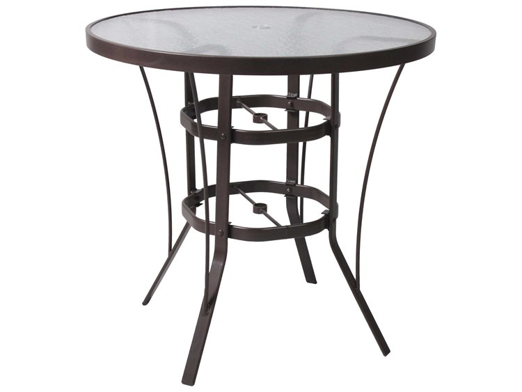 Suncoast Cast Aluminum 42'' Round Glass Top Bar Table
