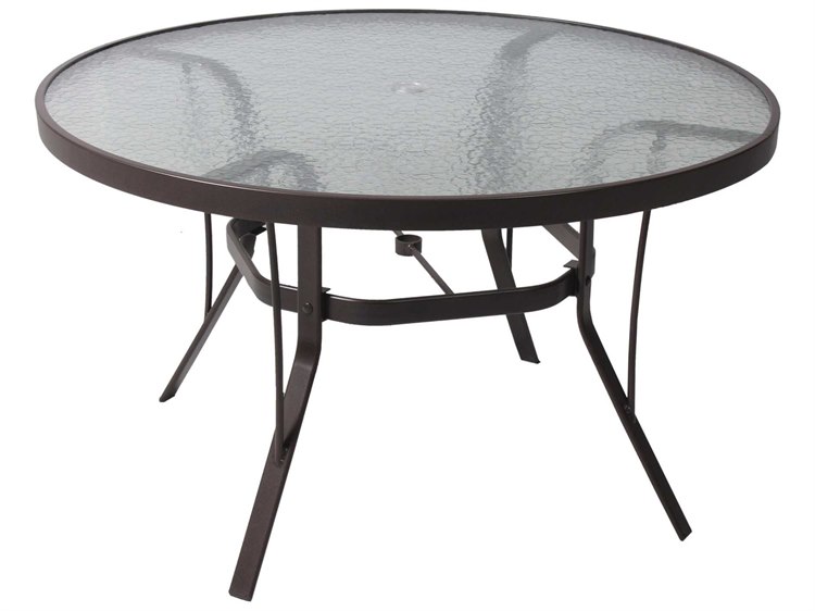 Suncoast Cast Aluminum 48 Round Glass, 48 Round Glass Top Outdoor Table
