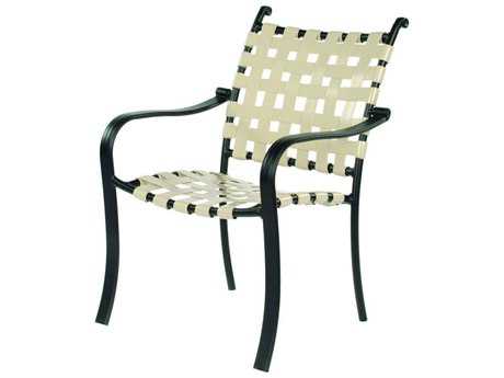 Suncoast Rosetta Strap Aluminum Stackable Dining Arm Chair