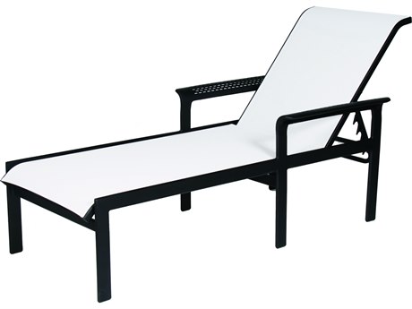 Suncoast South Beach Sling Cast Aluminum Arm Adjustable Chaise Lounge