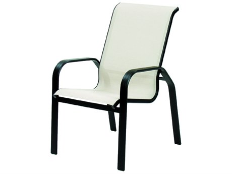 Suncoast Maya Sling Cast Aluminum High Back Dining Arm Chair