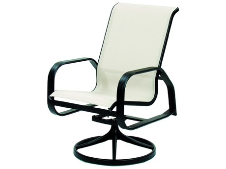 Suncoast Maya Sling Cast Aluminum High Back Swivel Tilt Dining Arm Chair