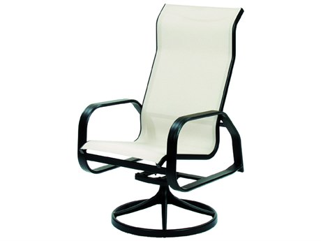 Suncoast Maya Sling Cast Aluminum Supreme Swivel Tilt Dining Arm Chair