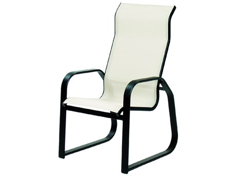 Suncoast Maya Sling Cast Aluminum Supreme Sled Dining Arm Chair
