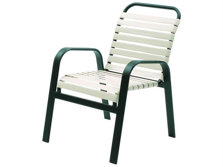 Suncoast Maya Strap Cast Aluminum Arm Stackable Dining Chair 940