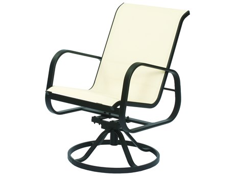 Suncoast Seascape Sling Cast Aluminum  Swivel Tilt Dining Arm Chair