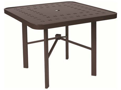 Suncoast Vectra Cast Aluminum 36'' Square Dining Table with Umbrella Hole
