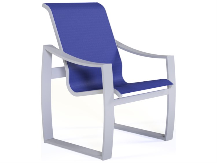 Suncoast Pinnacle Sling Aluminum Hi Back Dining Arm Chair