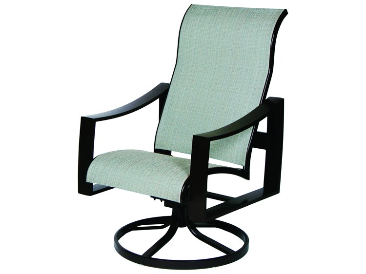 Suncoast Pinnacle Sling Aluminum Supreme Swivel Tilt Dining Arm Chair