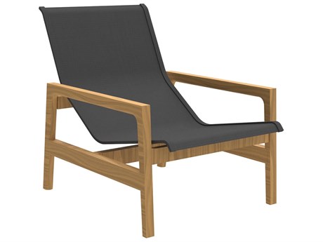 Summer Classics Seashore Quick Ship N-dura Wood Sling Easy Chair