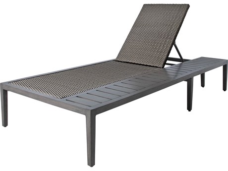Summer Classics Harbor Quick Ship N-dura Resin Wicker Slate Grey Right Arm Chaise Lounge