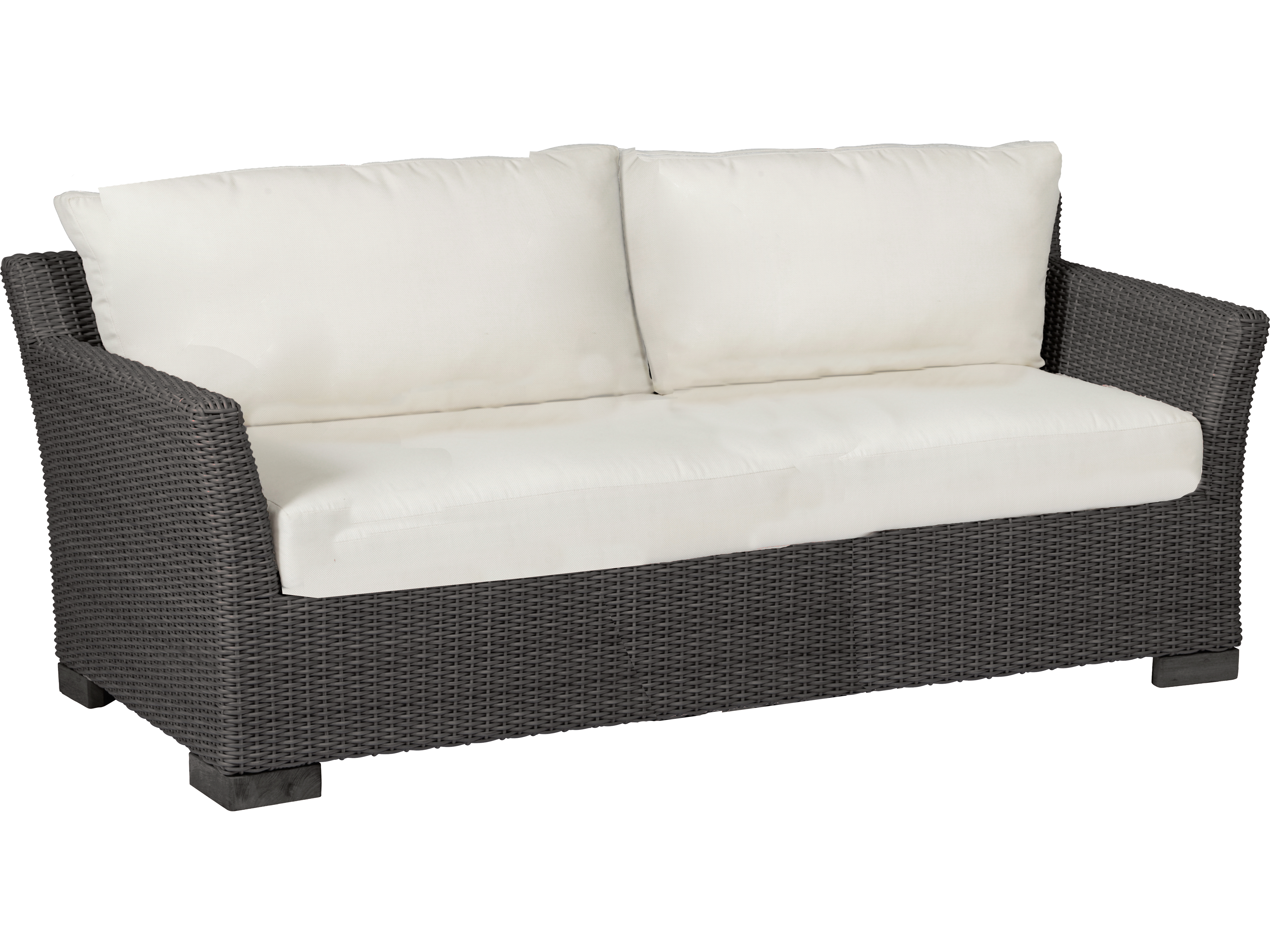Summer Clics Club Woven Wicker Slate Grey Sofa With Cushion