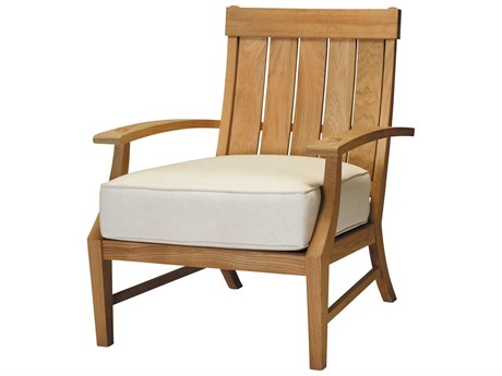 Summer Classics Croquet Teak Quick Ship Natural Lounge Chair in Linen Dove