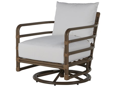 Summer Classics Malibu Aluminum Burlap Oak Swivel Rocker Lounge Chair