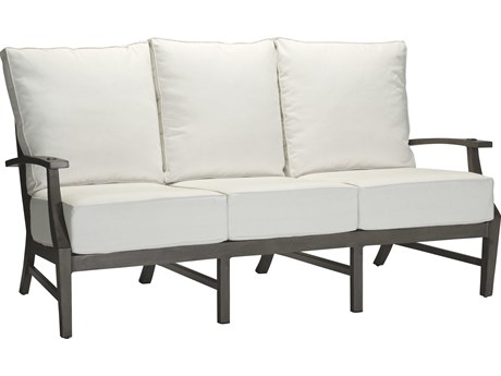 Summer Classics Croquet Aluminum Quick Ship Slate Grey Sofa in Linen Dove