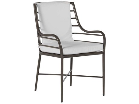 Summer Classics Carmel Wrought Aluminum Slate Gray Dining Arm Chair