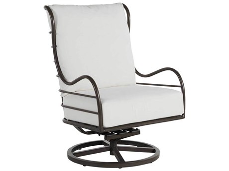 Summer Classics Carmel Wrought Aluminum Slate Gray Swivel Rocker Lounge Chair