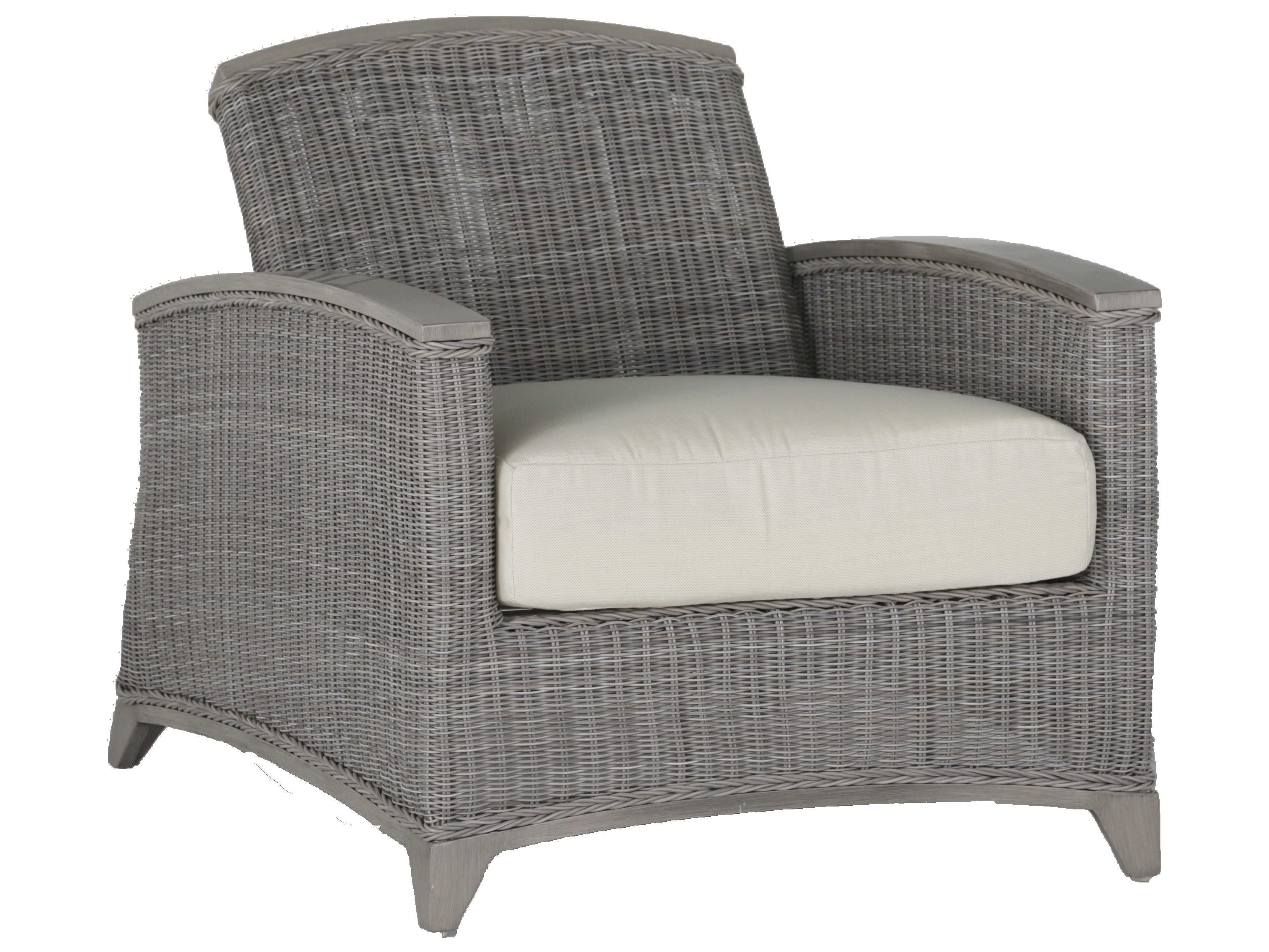 Summer Classics Astoria Wicker Oyster Recliner Lounge Chair With Cushion