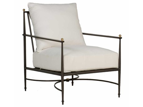 Summer Classics Roma Quick Ship Aluminum Slate Grey Lounge Chair in Linen Snow