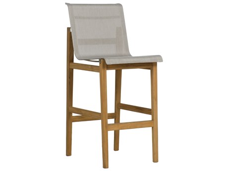 Summer Classics Coast Natural Teak Sling Bar Stool